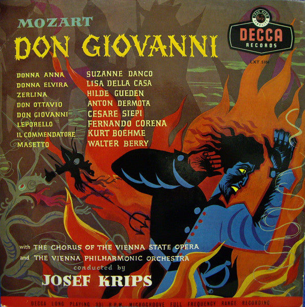 Wolfgang Amadeus Mozart, Suzanne Danco, Lisa Della Casa, Hilde Güden, Anton Dermota, Cesare Siepi, Fernando Corena, Kurt Böhme, Walter Berry With Wiener Staatsopernchor And Wiener Philharmoniker Conducted By Josef Krips : Don Giovanni (4xLP, Mono, RP)