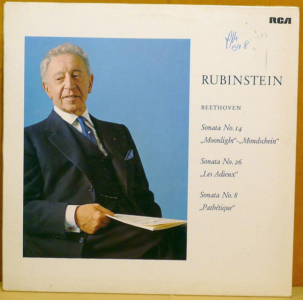 Arthur Rubinstein, Ludwig Van Beethoven : Sonata No. 14 "Moonlight"-"Mondschein" · Sonata No. 26 "Les Adieux" · Sonata No. 8 "Pathétique" (LP, RE, RP)