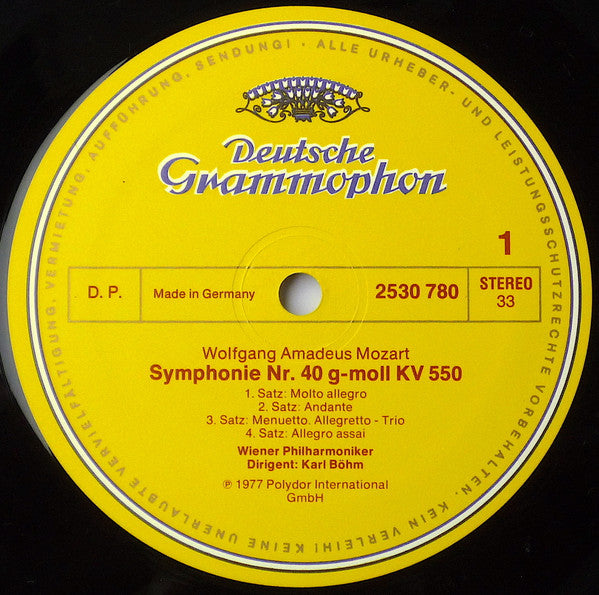 Wolfgang Amadeus Mozart – Wiener Philharmoniker · Karl Böhm : Symphonien Nr. 40 · Nr. 41 »Jupiter« (LP)