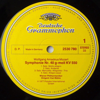 Wolfgang Amadeus Mozart – Wiener Philharmoniker · Karl Böhm : Symphonien Nr. 40 · Nr. 41 »Jupiter« (LP)
