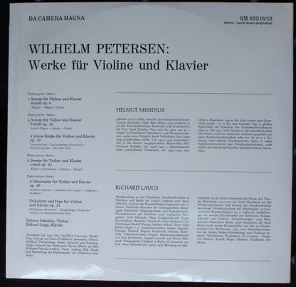 Wilhelm Petersen - Helmut Mendius, Richard Laugs : Werke Für Violine Und Klavier (2xLP)