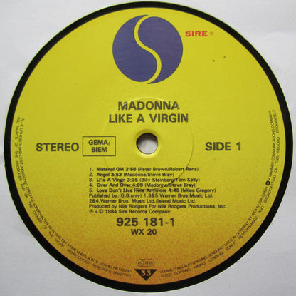 Madonna : Like A Virgin (LP, Album, RE)