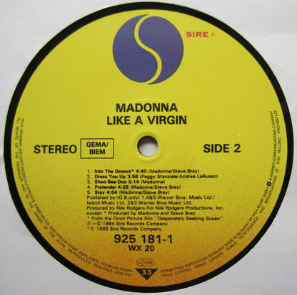 Madonna : Like A Virgin (LP, Album, RE)