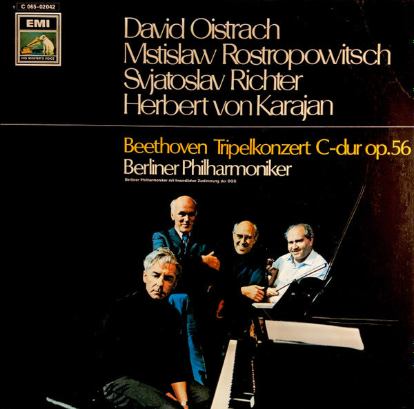 Ludwig van Beethoven - Berliner Philharmoniker, David Oistrach, Mstislav Rostropovich, Sviatoslav Richter, Herbert von Karajan : Tripelkonzert C-Dur Op.56 (LP)