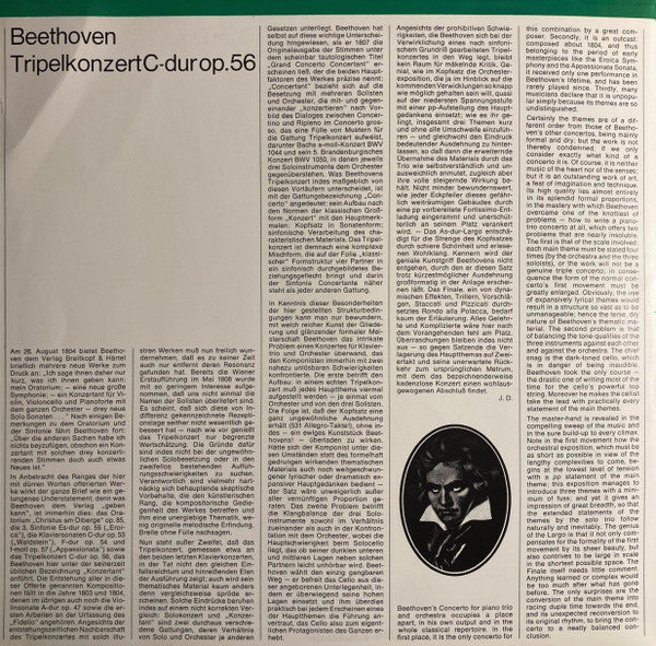 Ludwig van Beethoven - Berliner Philharmoniker, David Oistrach, Mstislav Rostropovich, Sviatoslav Richter, Herbert von Karajan : Tripelkonzert C-Dur Op.56 (LP)