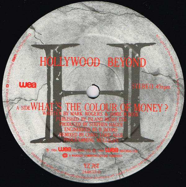 Hollywood Beyond : What's The Colour Of Money? (12", Single)