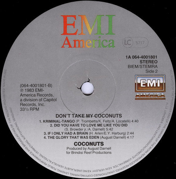 The Coconuts : Don't Take My Coconuts (LP, Album)