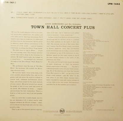 Louis Armstrong And His Orchestra : Town Hall Concert Plus (LP, Album)