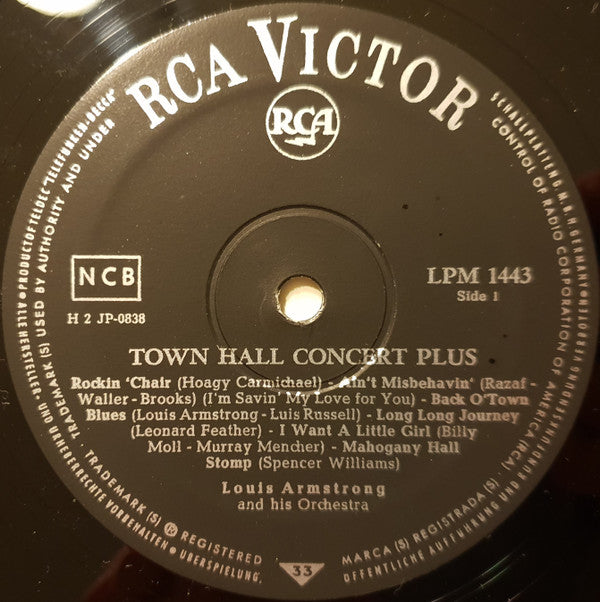 Louis Armstrong And His Orchestra : Town Hall Concert Plus (LP, Album)