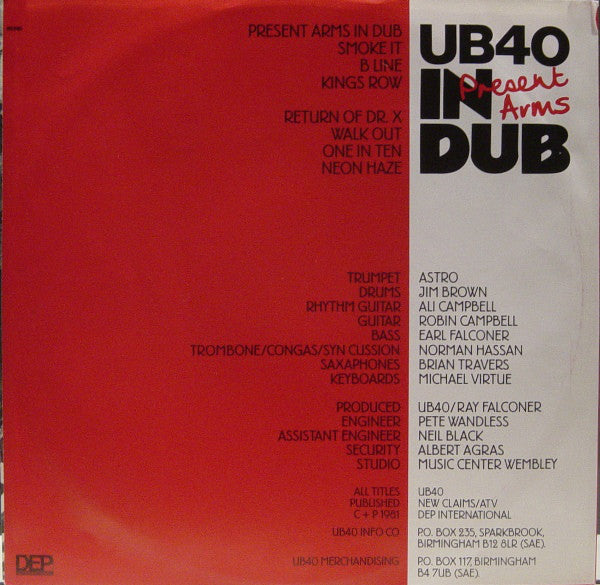 UB40 : Present Arms In Dub (LP, Album)
