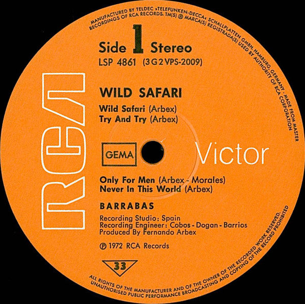 Barrabas : Wild Safari (LP, Album)