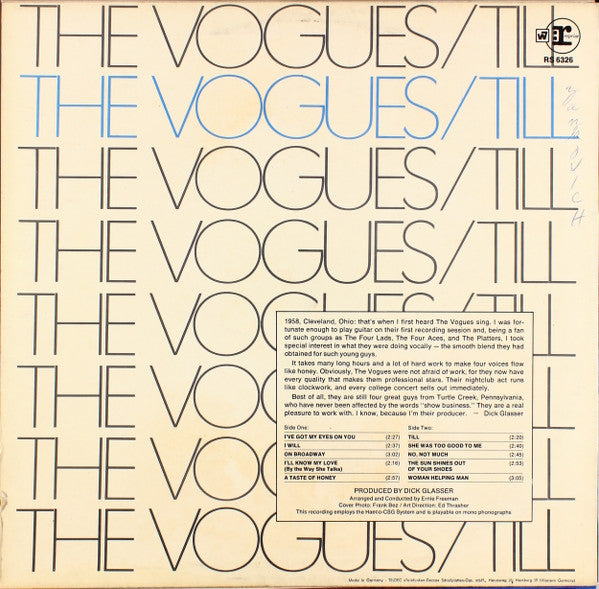 The Vogues : Till (LP, Album)