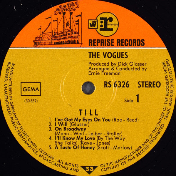 The Vogues : Till (LP, Album)