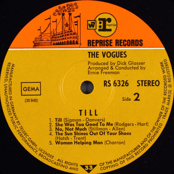 The Vogues : Till (LP, Album)