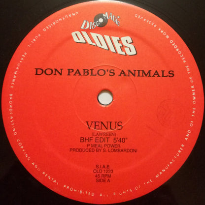 Don Pablo's Animals : Venus / Love Is In The Air '92 Remix (12")