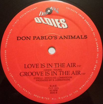 Don Pablo's Animals : Venus / Love Is In The Air '92 Remix (12")