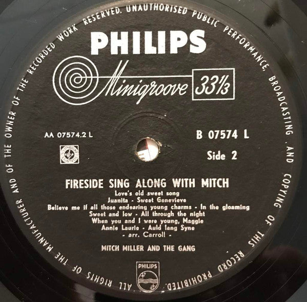 Mitch Miller And The Gang : Fireside Sing Along With Mitch (LP, Album, Mono)