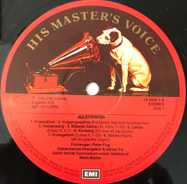 Københavns Drengekor : Julevesper - Juleaften I Københavns Domkirke Med Københavns Drengekor (LP, Album)