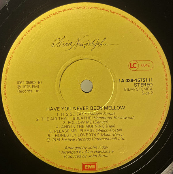 Olivia Newton-John : Have You Never Been Mellow (LP, Album, RE)