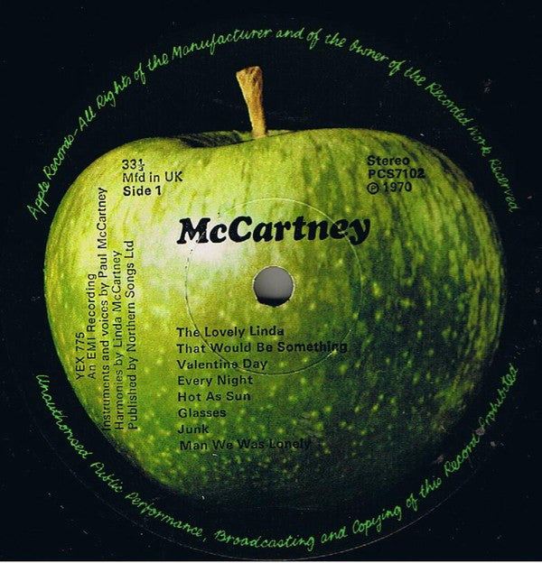 Paul McCartney : McCartney (LP, Album, Gat)