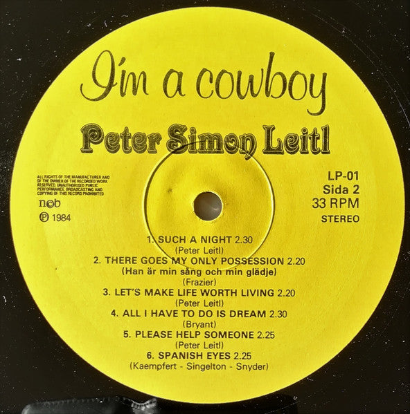 Peter Simon Leitl : I'm A Cowboy (LP)