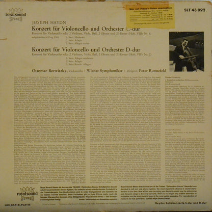 Joseph Haydn - Ottomar Borwitzky & Wiener Symphoniker cond. Peter Ronnefeld : Cellokonzerte C-dur & D-dur (LP)