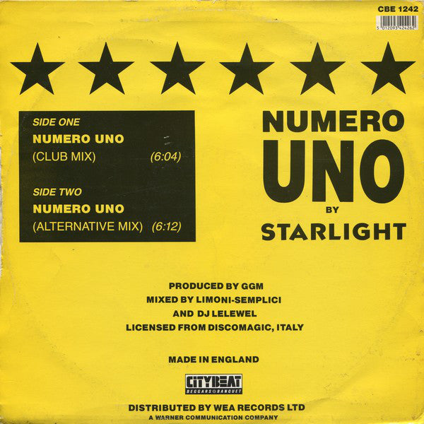 Starlight : Numero Uno (12", Single)