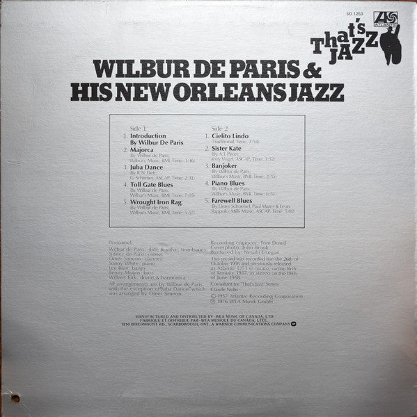 Wilbur De Paris And His New New Orleans Jazz : That's Jazz 7 (LP, Album, RE)