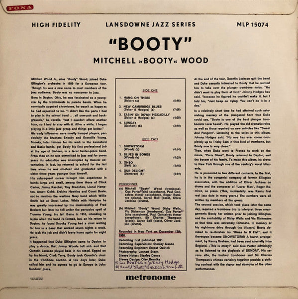 Mitchell Wood : Booty (LP, Album, Mono)