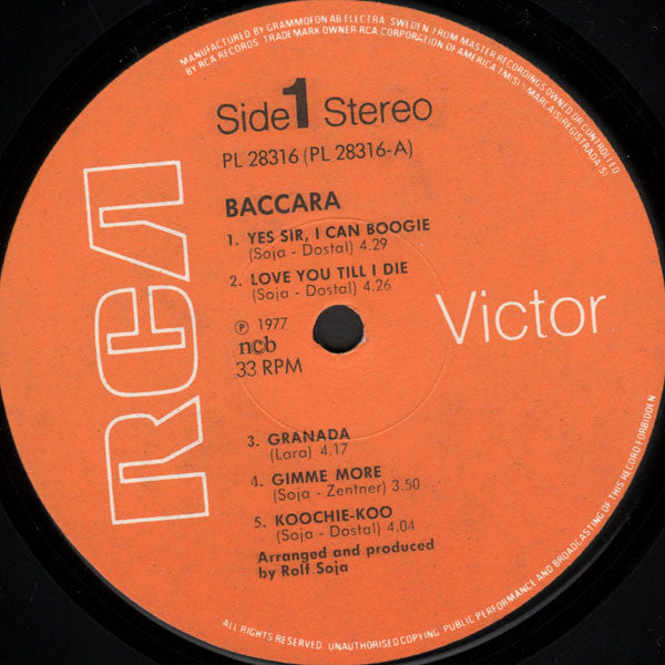 Baccara : Baccara (LP, Album, Gra)