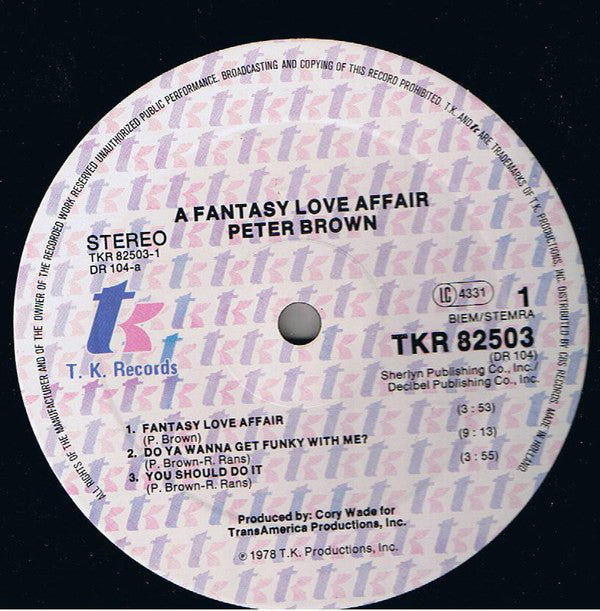 Peter Brown (2) : A Fantasy Love Affair (LP, Album, Gat)