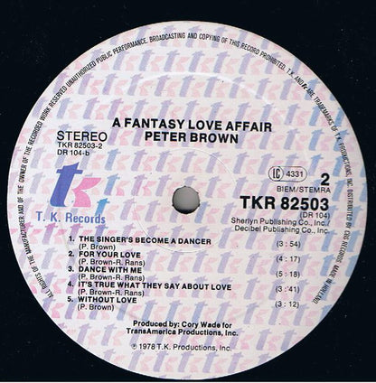 Peter Brown (2) : A Fantasy Love Affair (LP, Album, Gat)