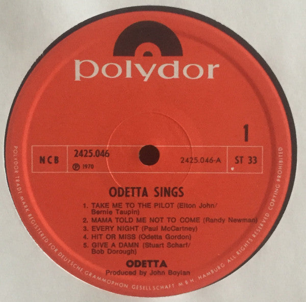 Odetta : Odetta Sings (LP, Album)