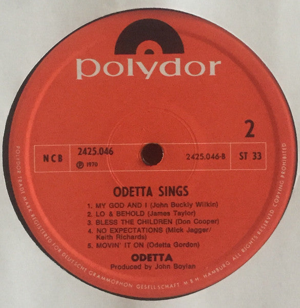 Odetta : Odetta Sings (LP, Album)