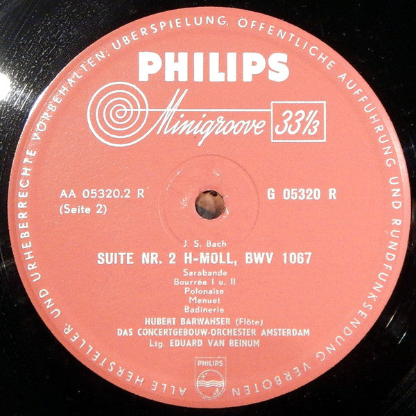 Johann Sebastian Bach, Hubert Barwahser, Concertgebouworkest, Eduard van Beinum : Suite Nr. 2 H-Moll, BWV 1067 (10")