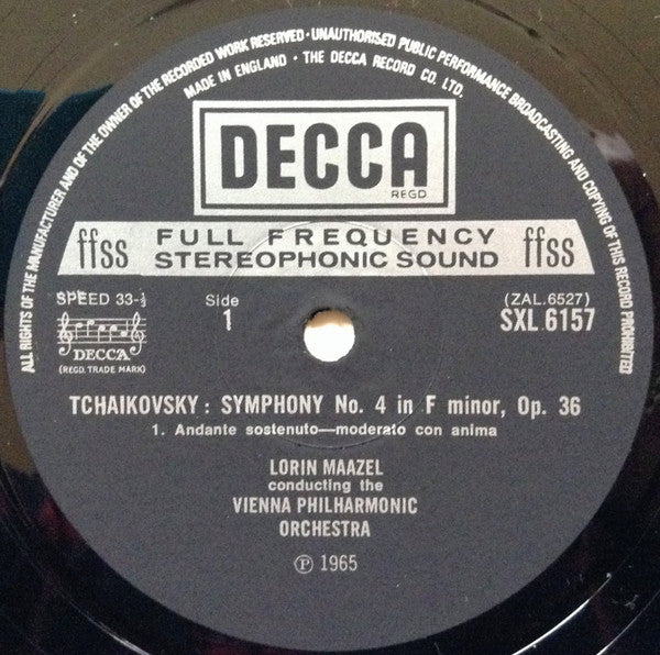 Lorin Maazel Conducting Wiener Philharmoniker - Pyotr Ilyich Tchaikovsky : Symphony No. 4 In F Minor, Op.36 (LP, RP)