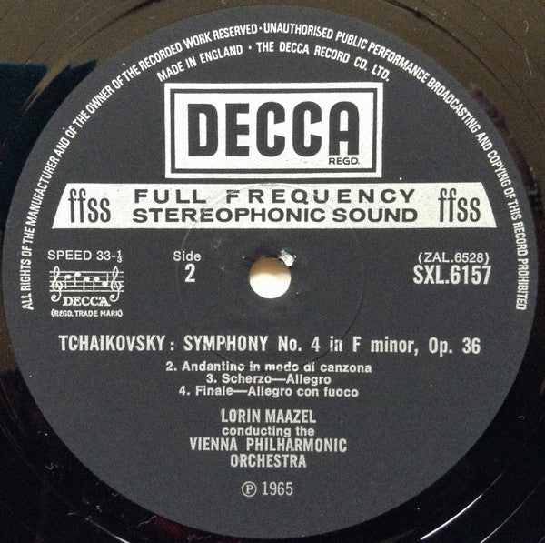 Lorin Maazel Conducting Wiener Philharmoniker - Pyotr Ilyich Tchaikovsky : Symphony No. 4 In F Minor, Op.36 (LP, RP)