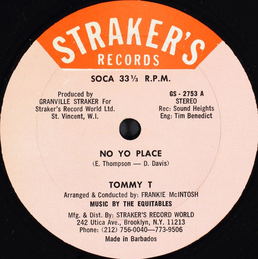 Tommy T (8) : No Yo Place (12")