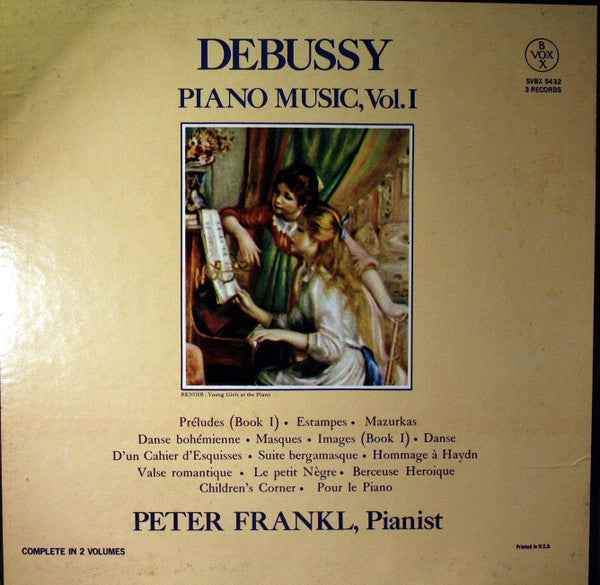 Claude Debussy / Peter Frankl : Piano Music, Vol. I (3xLP)