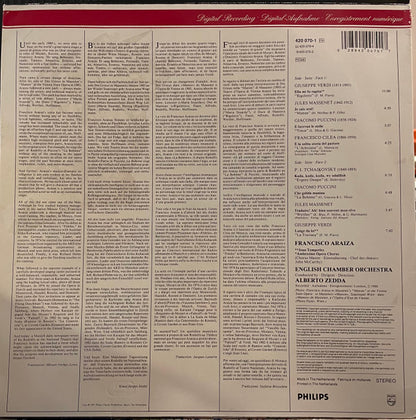 Francisco Araiza - English Chamber Orchestra, Alberto Zedda : Opera Arias (LP, Album)