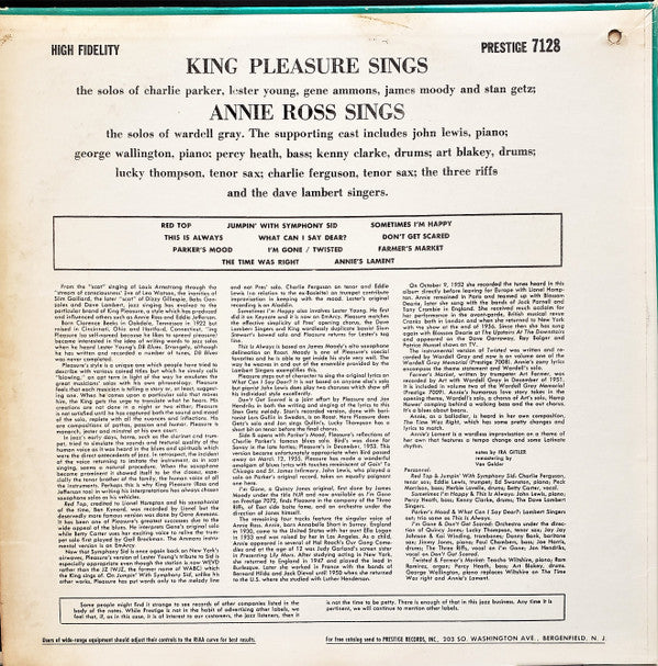 King Pleasure / Annie Ross : King Pleasure Sings / Annie Ross Sings (LP, Comp, Mono, RE, RM)