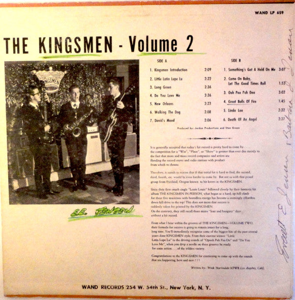 The Kingsmen : Volume II (LP, Album, Mono)