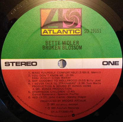 Bette Midler : Broken Blossom (LP, Album, Pre)