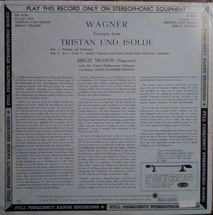 Birgit Nilsson, Richard Wagner, Wiener Philharmoniker : Exerpts From Tristan Und Isolde (LP, RP)