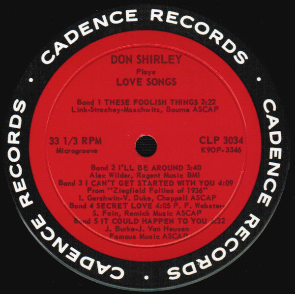 Don Shirley : Don Shirley Plays Love Songs (LP, Album, Mono, RE)