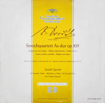 Antonín Dvořák, Janáček Quartet, Jiří Trávníček, Adolf Sýkora, Jiří Kratochvíl, Karel Krafka : Streichquartett As-dur Op. 105 (LP, Mono)