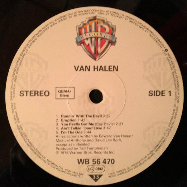 Van Halen : Van Halen (LP, Album, RE)