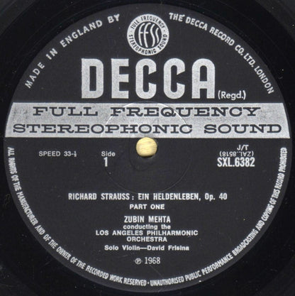 Richard Strauss - Zubin Mehta, Los Angeles Philharmonic Orchestra, David Frisina : Ein Heldenleben (LP, Lab)
