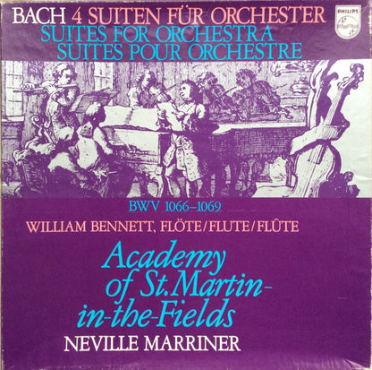 Johann Sebastian Bach – Sir Neville Marriner, The Academy Of St. Martin-in-the-Fields, William Bennett (3) : Four Orchestra Suites & The Musical Offering (3xLP + Box)