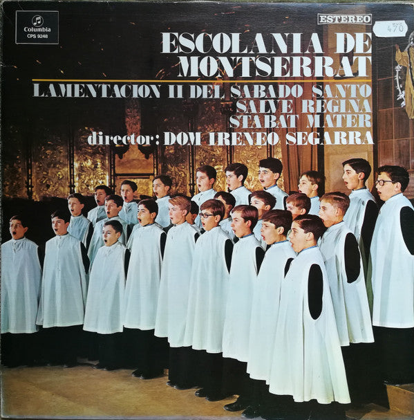 Escolanía De Montserrat : Lamentation II Del Sabado Santo, Salve Regina, Sabat Mater (LP, Album)